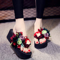 6cm herringbone 3-color flower large bud red