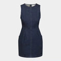 Amazon cross-border  summer sleeveless fashionable trendy minimalist casual denim dress for women