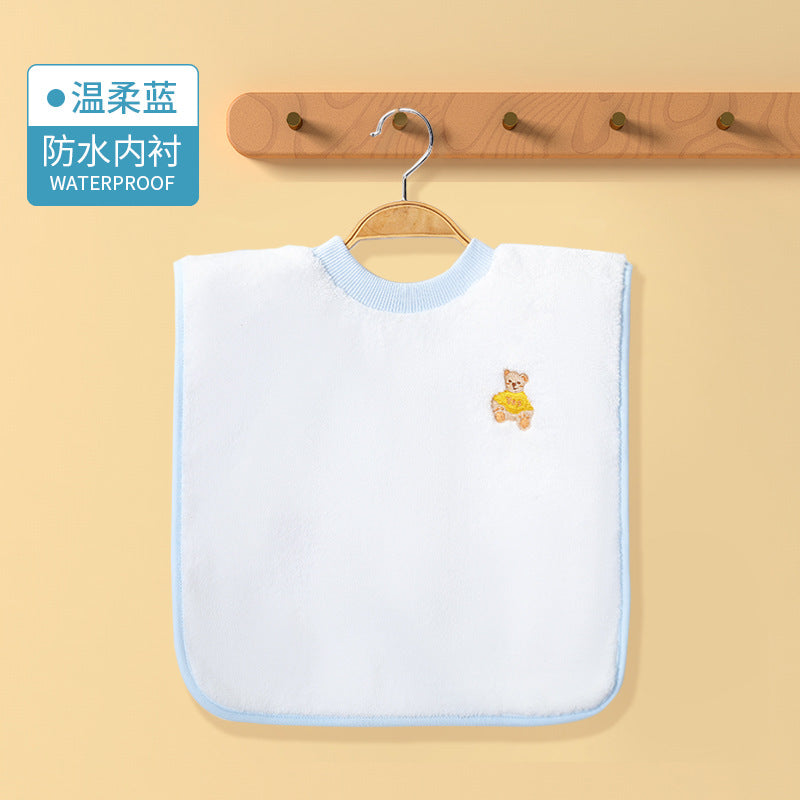 Babibele kids' washcloth & brushing bib - pure cotton waterproof baby bib/towel for spitting up & drool