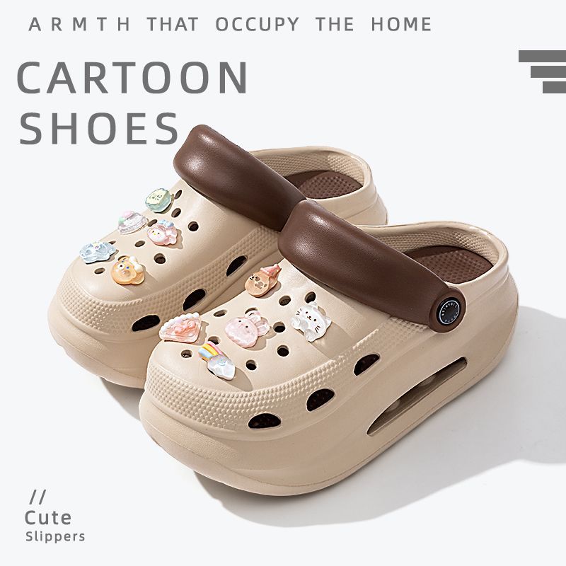 2025 new women's wedge platform clogs - summer outdoor wear, thick sole, two-wear style, chunky heel, non-slip beach sandals & slippers