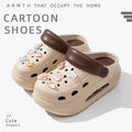 2025 new women's wedge platform clogs - summer outdoor wear, thick sole, two-wear style, chunky heel, non-slip beach sandals & slippers