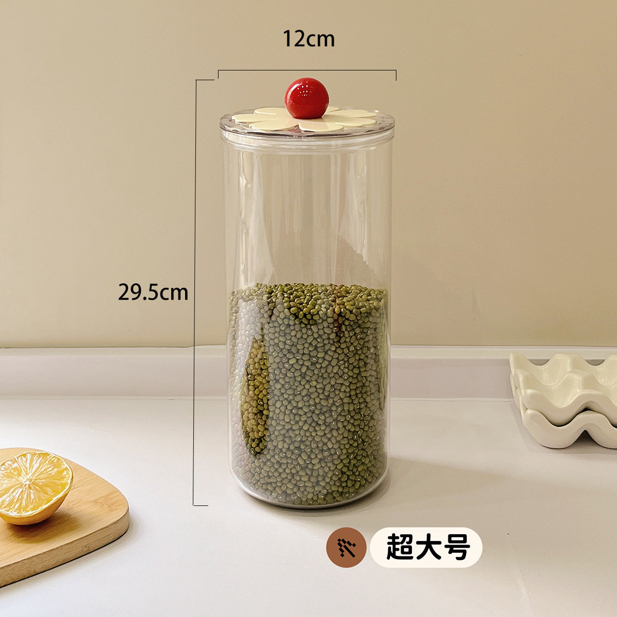 Sealed tank household dried fruit round transparent fresh-keeping box high value kitchen grains snacks storage tank