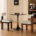 French retro solid wood dining chair - vintage style backrest, light luxury, high-end dining table chair with upholstered seat