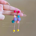 Dopamine candy color beaded tassel fashion vacation earrings - unique, chic, versatile earrings wholesale