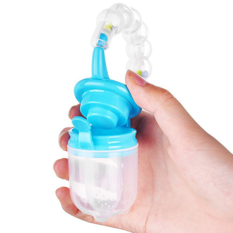English card baby bite music silicone mesh bag pacifier bell sound fruit and vegetable music fruit food supplement device