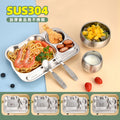 304 stainless steel divided plate for toddlers - perfect for home use, featuring compartments for meals and snacks. ideal for kids' mealtime