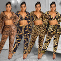 C5989 special offer: no returns or exchanges. please purchase carefully. cross-border fashion women's long-sleeve outerwear and lined pants three-piece set