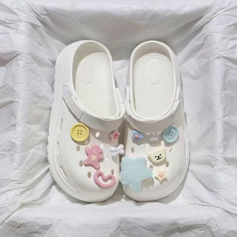 Thick sole crocs women's 2024new arrival stomping on shit feeling diy outwearfashionnon-slip non-stinky beach casual sandals