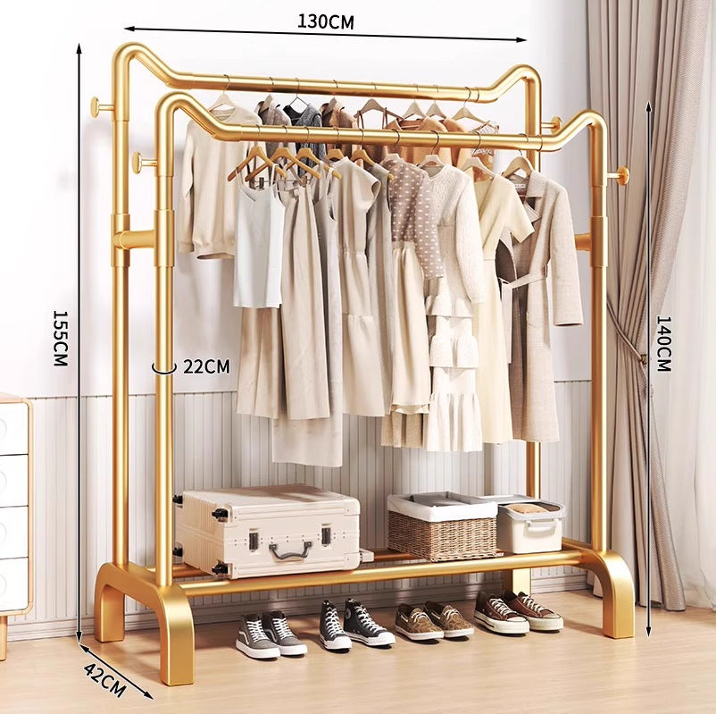 Clothes drying rack floor-standing for home bedroom hanging clothes foldable simple indoor dormitory movable storage rack for drying clothes and hats