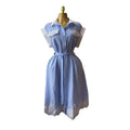 European and american cross-border women's fashion:  summer new collection - striped, turn-down collar, lace-trimmed, cinched-waist shirt dress