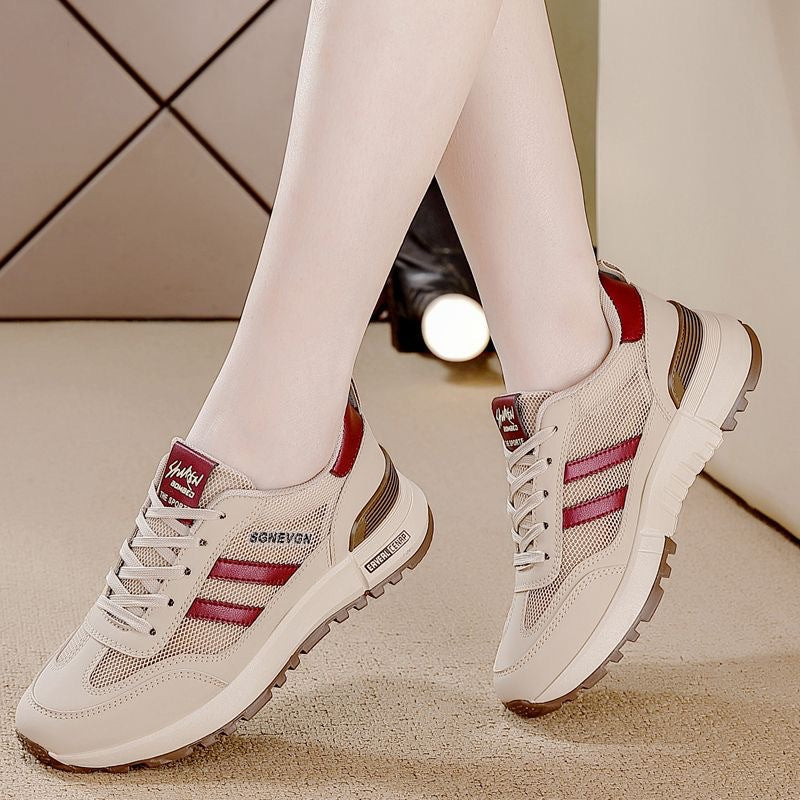 2025 spring/summer new mesh breathable plus size women's flat casual shoes versatile sneakers athletic running shoes for women