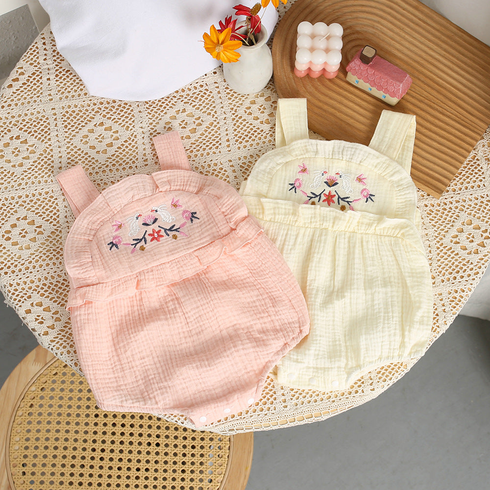 new arrivalgirl sling outing khaki newborn baby summer thin bag butt crawling suit baby outwear summer dress