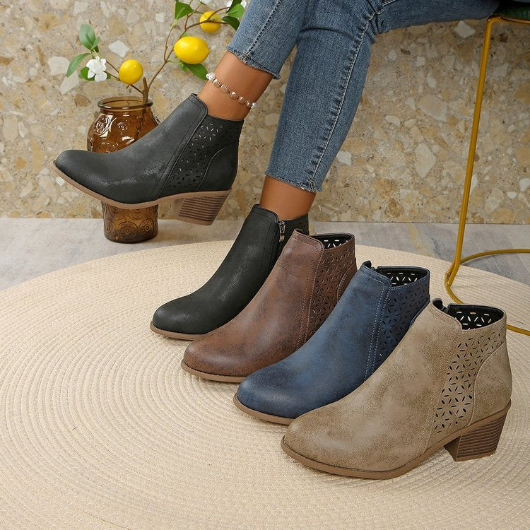 autumn new arrival: women's plus-size high heel leather boots for cross-border e-commerce. wholesale price: $0.67. dropshipping available on  and . sizes 36-43