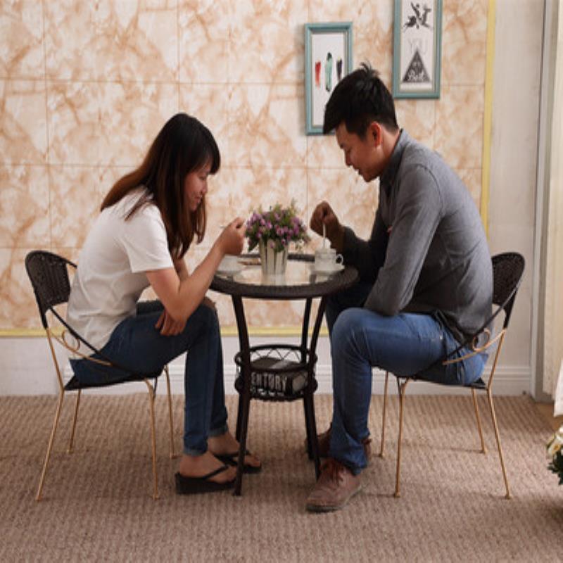 Backrest chair tea armchair rattan circle chair single balcony combination rattan chair table chair stool for homecasual iron art
