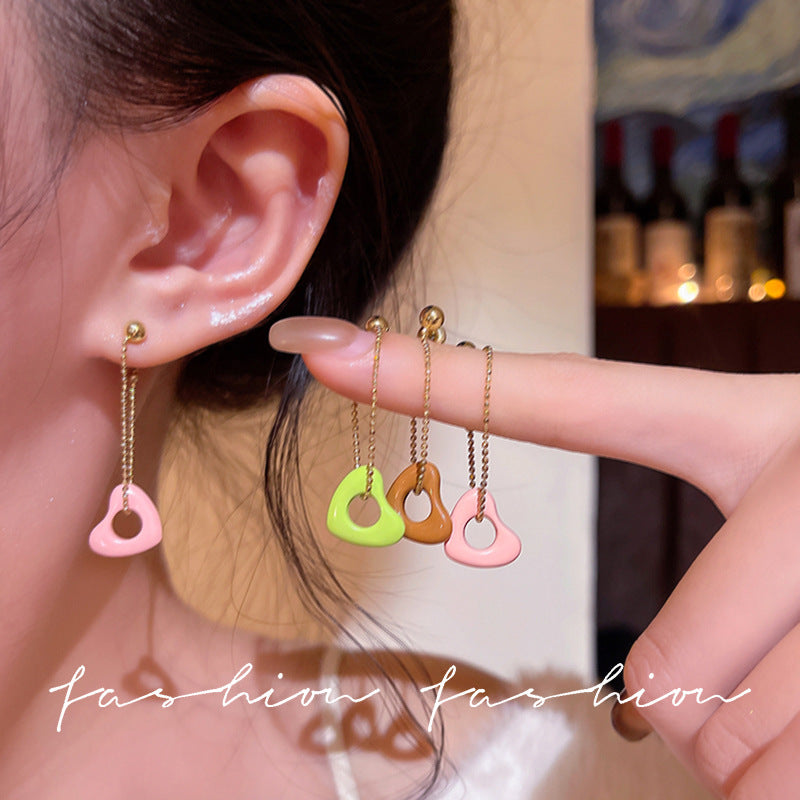 Simple retro red braided design stud earrings - women's exquisite and unique earrings, new arrival, flattering and high-end ear jewelry