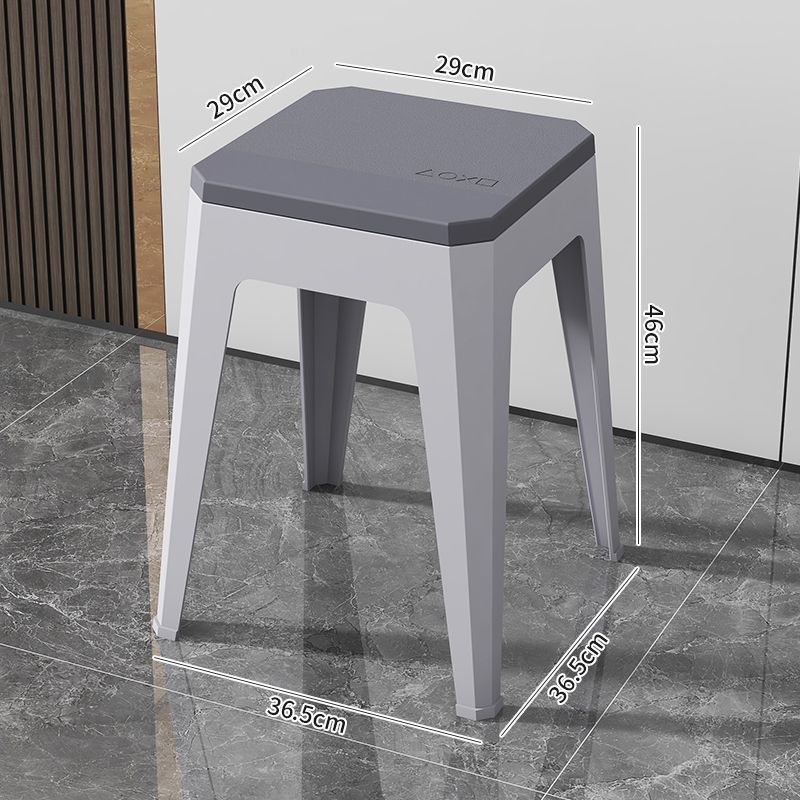 Popular new plastic stool, thickened and durable, square stool, minimalist design for home use, living room storage, shoe-changing stool, stackable for entryways