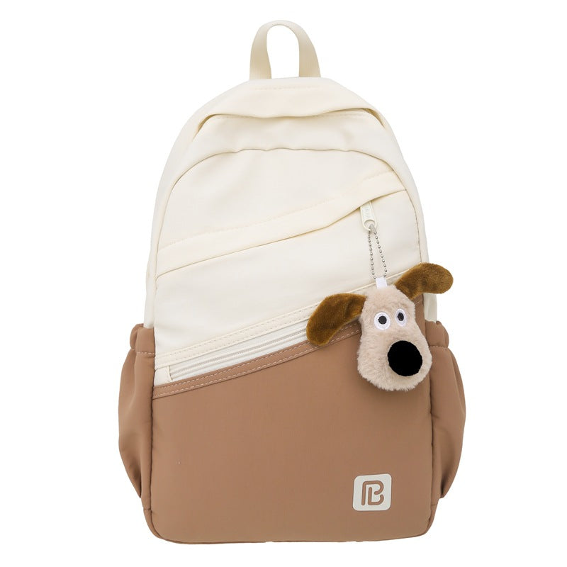 Simple Korean version schoolbag for women 2024 spring and summer new large-capacity junior high school students backpack fashionable contrasting color backpack for women