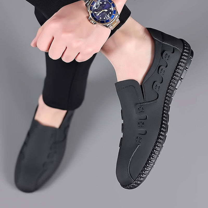 Summer hollow-out sandals cross-border men's leather shoes business casual genuine soft leather shoes non-slip soft sole middle-aged and elderly dad shoes