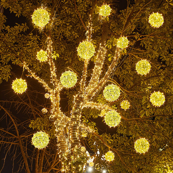 LED vine ball lamp holiday decoration outdoor ball lamp landscape hanging tree ball lamp street outdoor lighting lantern string