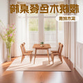 Cherry wood color dining table and chair all solid wood dining table combination dining chair for home rectangular solid wood dining table and chair combination