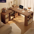 Corner desk bedroom girls computer desk solid wood l-shaped desk bookcase all-in-one corner workstation office table