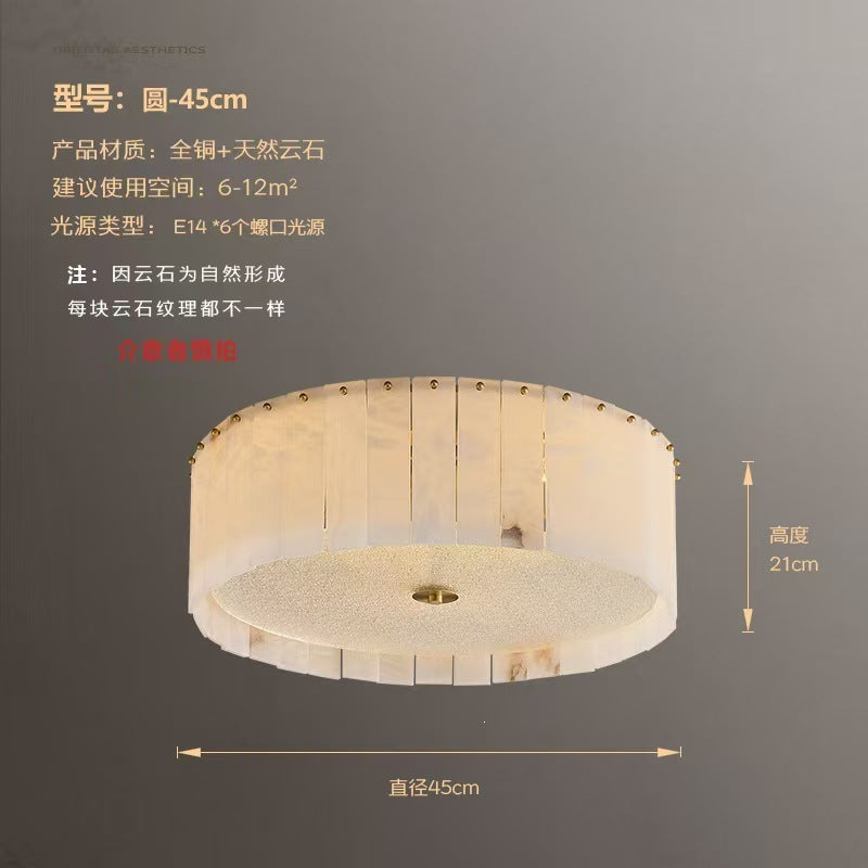 Luxury marble & solid brass living room chandelier - modern minimalist lighting for dining room, bedroom, show home, villa, duplex, and grand hall