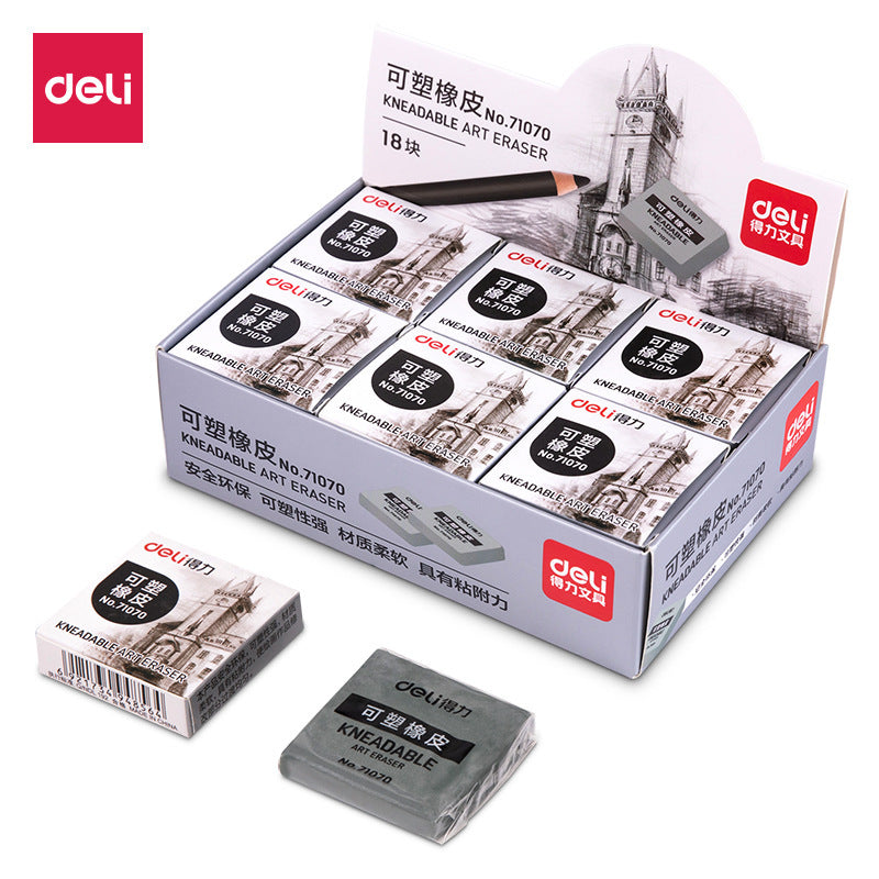 Deli 71070 Eraser Plasticity Strong Soft Student Drawing Sketch Art Student Sketch Eraser Stationery
