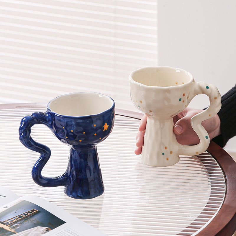 Creative niche handmade mugs, goblets, vintage ceramic coffee cups, ice cream cups, afternoon tea cups - gift box set