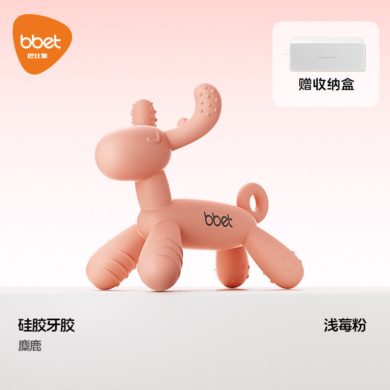 Babibele baby teether - anti-sucking hand toy, silicone chewable toy for babies aged 0-1 year