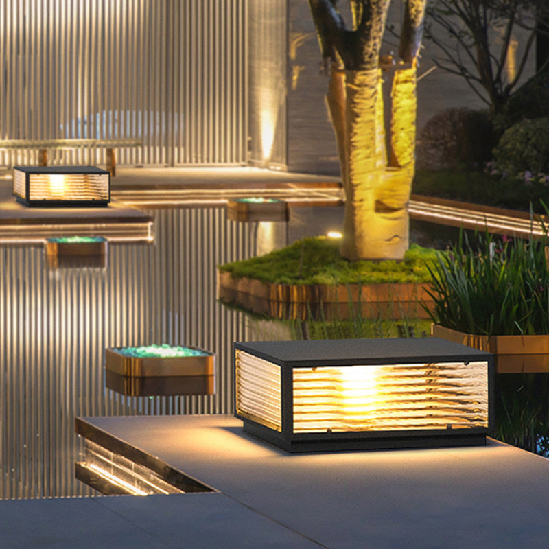 Qy solar outdoor post cap light waterproof villa courtyard lamp modern minimalist fence light front door pillar lamp post light
