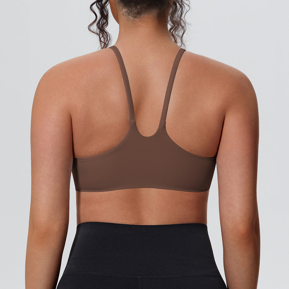New arrival cross-border pure color double-sided nylon tight push-up back sports intimates running fitness yoga clothes suspenders for women