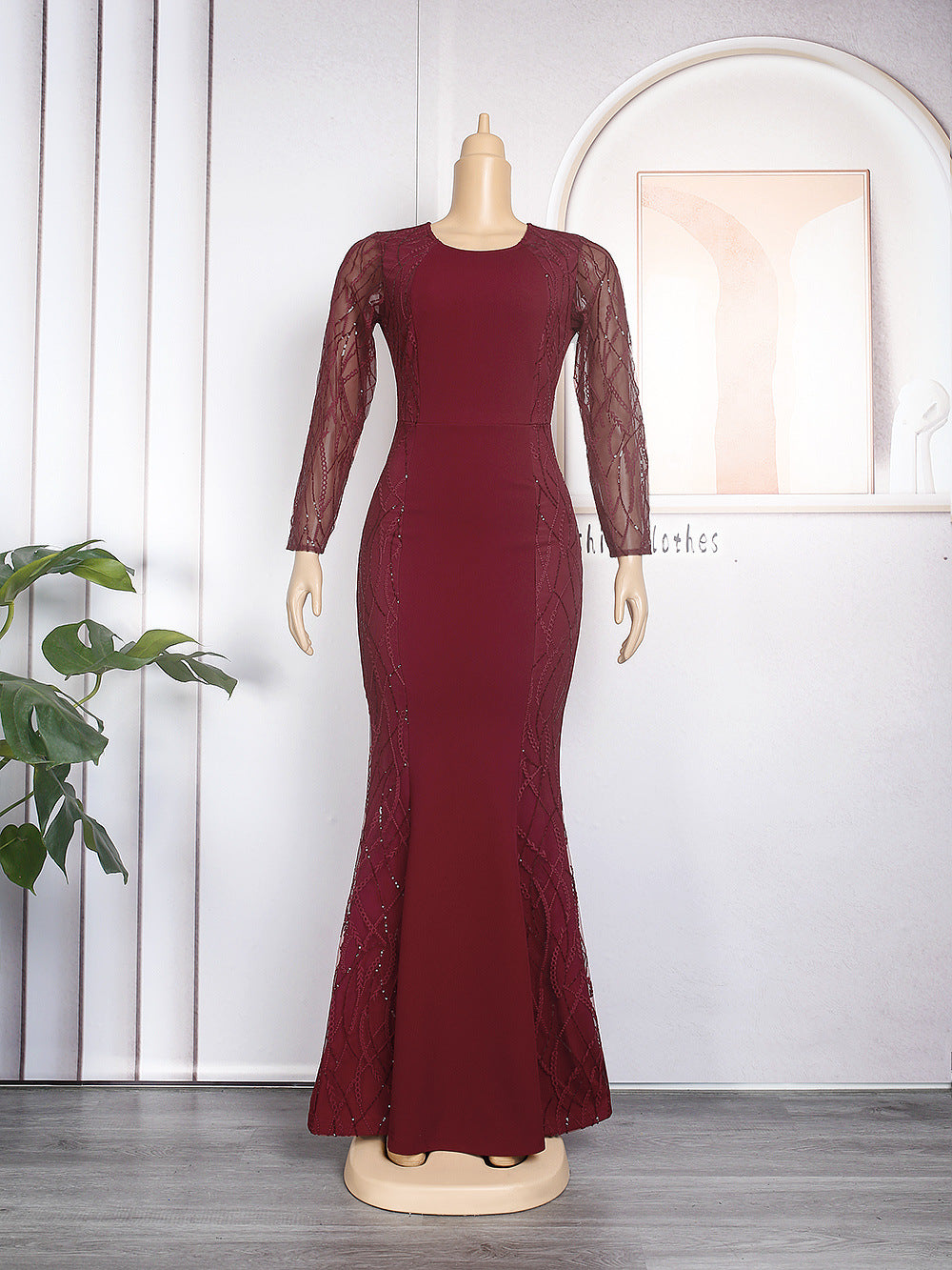 new european and american style evening gown dress, african women's clothing,  slimming and figure-flattering floor-length maxi dress