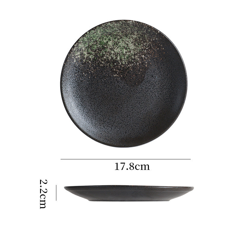 Japanese-style ceramic dinner plates - shallow plates, flat plates, western dinnerware, high-end hotel tableware, steak plates, retro & stylish serving dishes