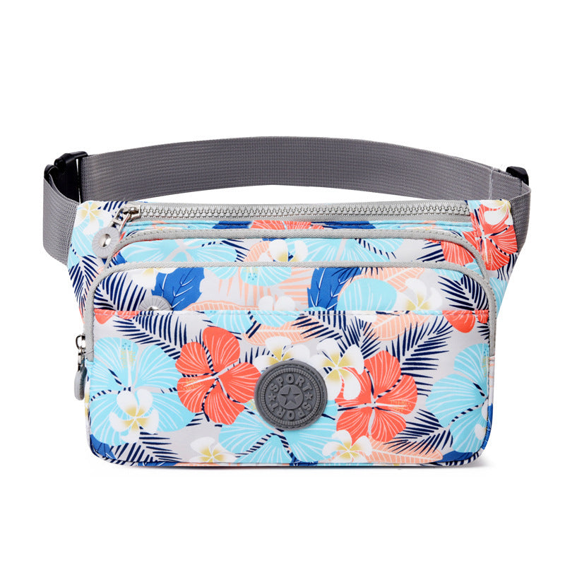 Fanny pack 2025 summer new printed nylon cloth small bag  fashion lightweight shoulder messenger bag casual breast bag