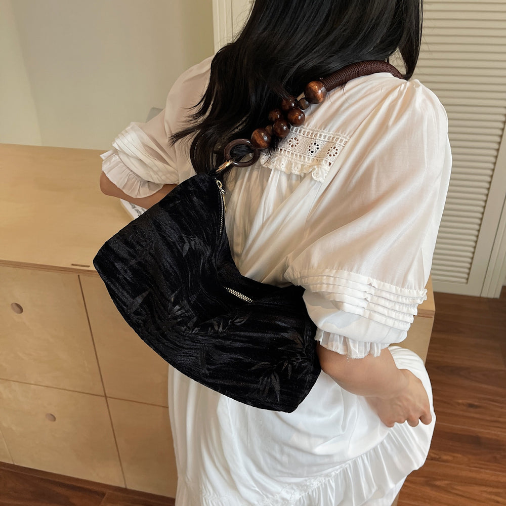 2025 new autumn/winter chinese chic handbag - minimalist lace embroidery underarm bag - niche chinese style luxury shoulder bag
