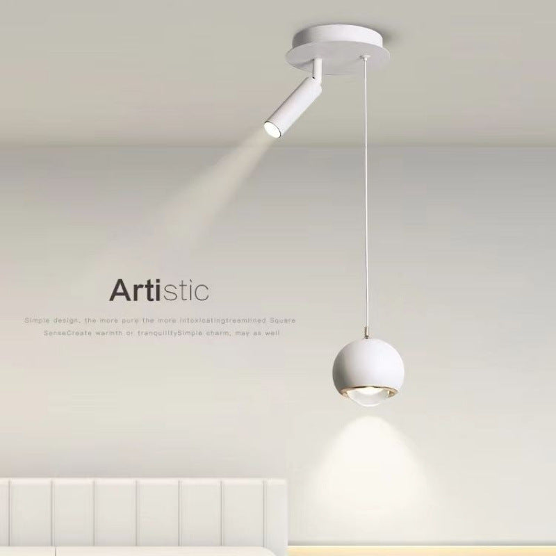 Bedside small chandelier cream wind lighting modern simple small spotlight long line minimalist atmosphere Nordic room bedroom light