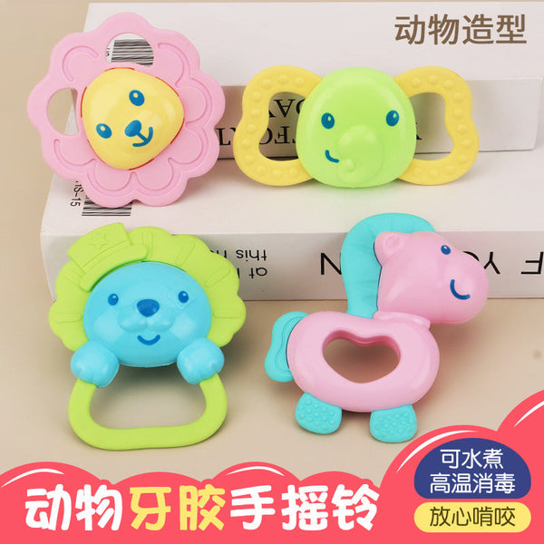 Factory direct sales baby animal head modeling toothpaste grinding teeth maternal and infant toys baby dolphin teeth biting glue soft rubber accessories
