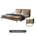 Italian light luxury modern casual small elephant ear bed master bedroom fabric double bed genuine leather wedding bed soft bag bed wholesale