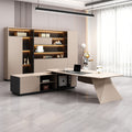 Piano lacquer office desk - designer creative high-end executive desk - stylish white manager supervisor executive desk
