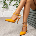 Fashionable women's color block heeled sandals - perfect for parties, events, and all seasons - sexy women's shoes for cross-border amazon sales