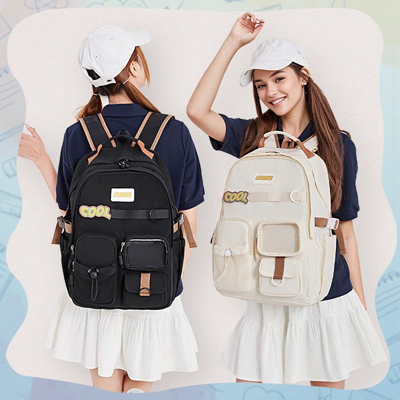 School bag University women's large-capacity dirt-resistant sixth grade spine care small food allowance pain bag backpack high school student travel backpack