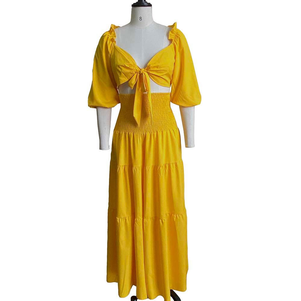 D220   summer chest wrap strap tops loose pants plus size european and american two-piece set casual cross-border suit