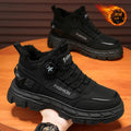 Winter men's shoes 2025 new fleece-lined warm swivel buckle high-top sneakers outdoor work boots martin boots cotton shoes