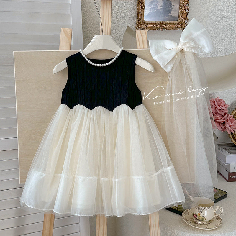 Girls' dress -  summer new arrival: stylish bowknot tank dress, princess style