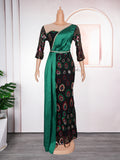 Aliexpress  new arrivalpatchworkcontrast colorhigh waistdressfashion african plus size women's clothing sequin long skirt