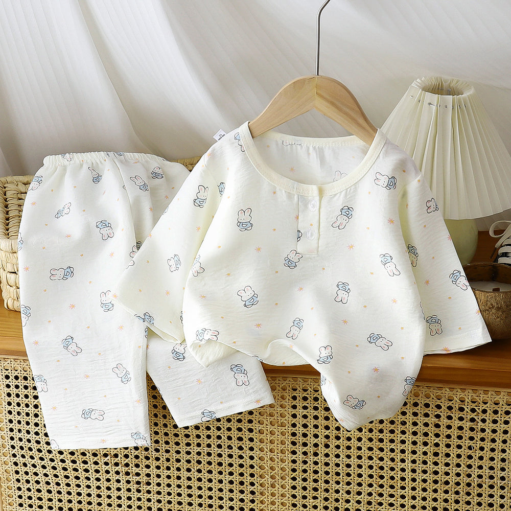 Kids' summer pajamas: boys' and girls' loungewear, lightweight cloud cotton set for toddlers and young children - perfect for air conditioning