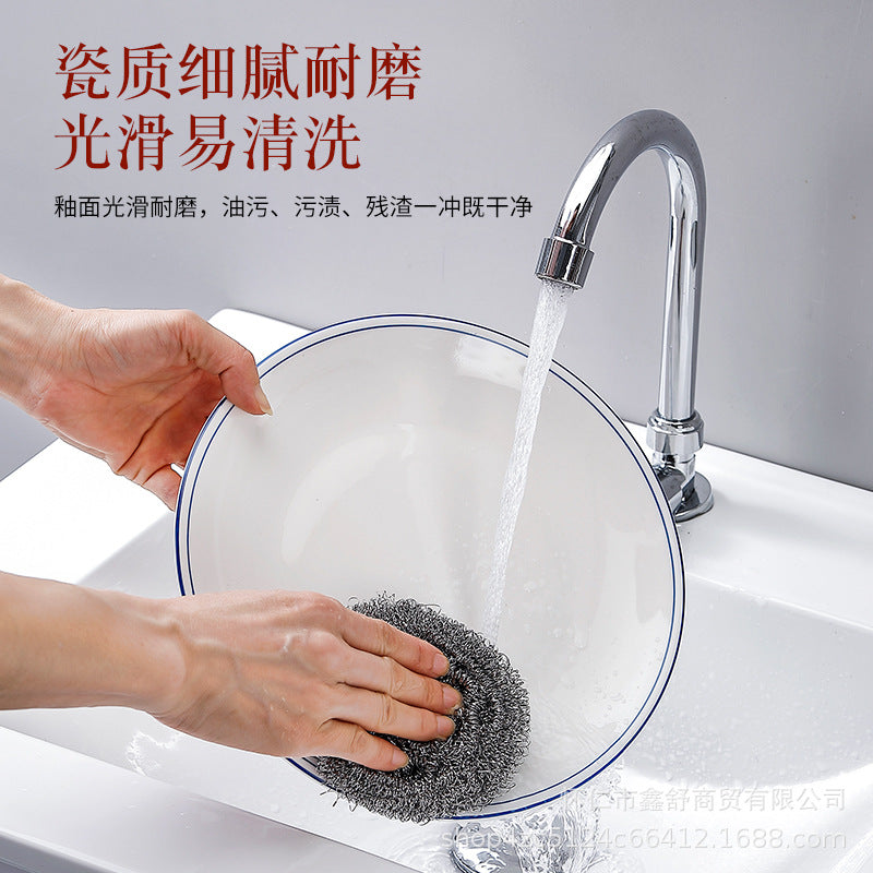 New double blue line shallow plate for home pure white cold dish plate large chopped pepper fish head plate hotel tableware can be added with word mark
