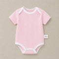 Baby romper - 100% cotton, lightweight summer style - newborn bodysuit, short-sleeve onesie, open-back design for summer