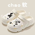 Summer clogs women's cartoon outwear 2024new arrivalthick solecouple beach outdoor baotou sandals men