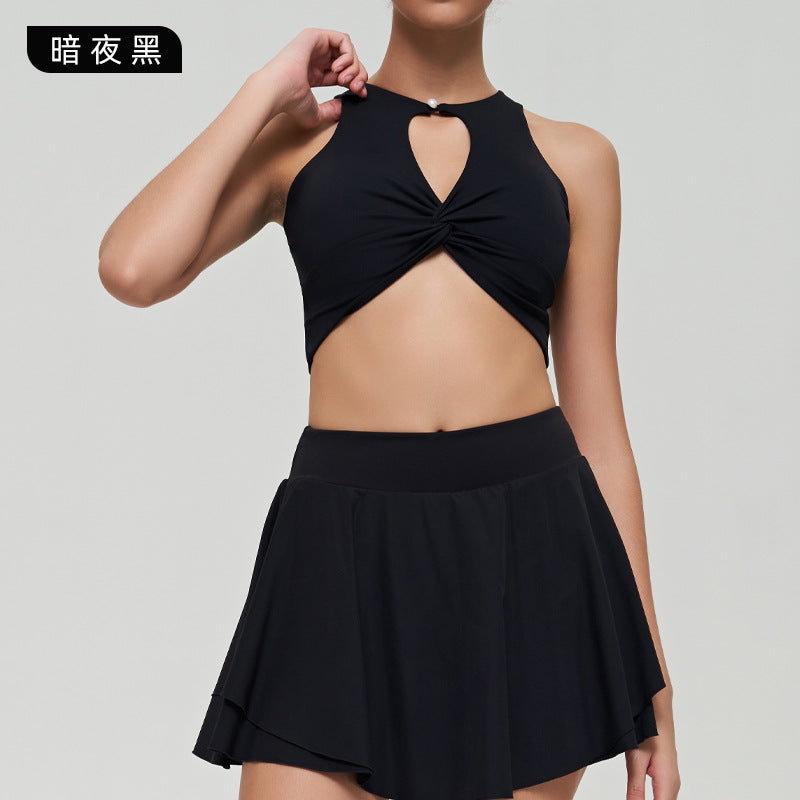 【clearance - no returns or exchanges】knotted design cutout top sports bra - beautiful back tank top for fitness, yoga, and underwear